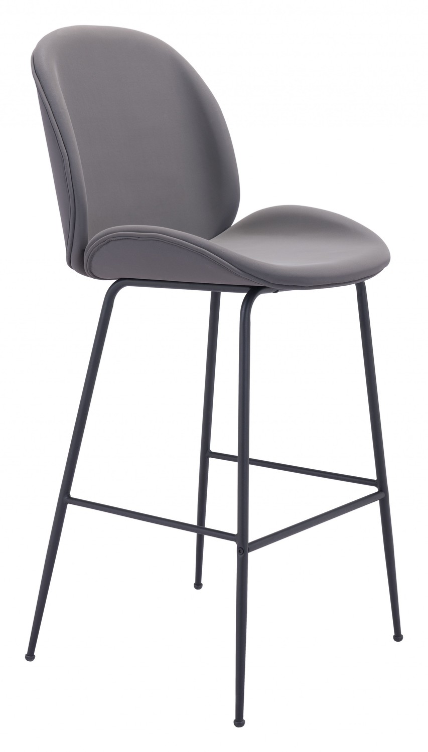Contempo Gray Velvet Bar Height Chair