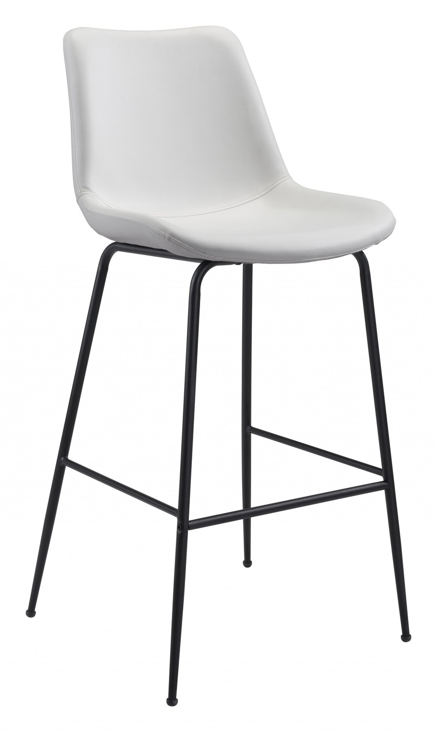 White and Black Top Shelf Modern Rugged Bar Chair