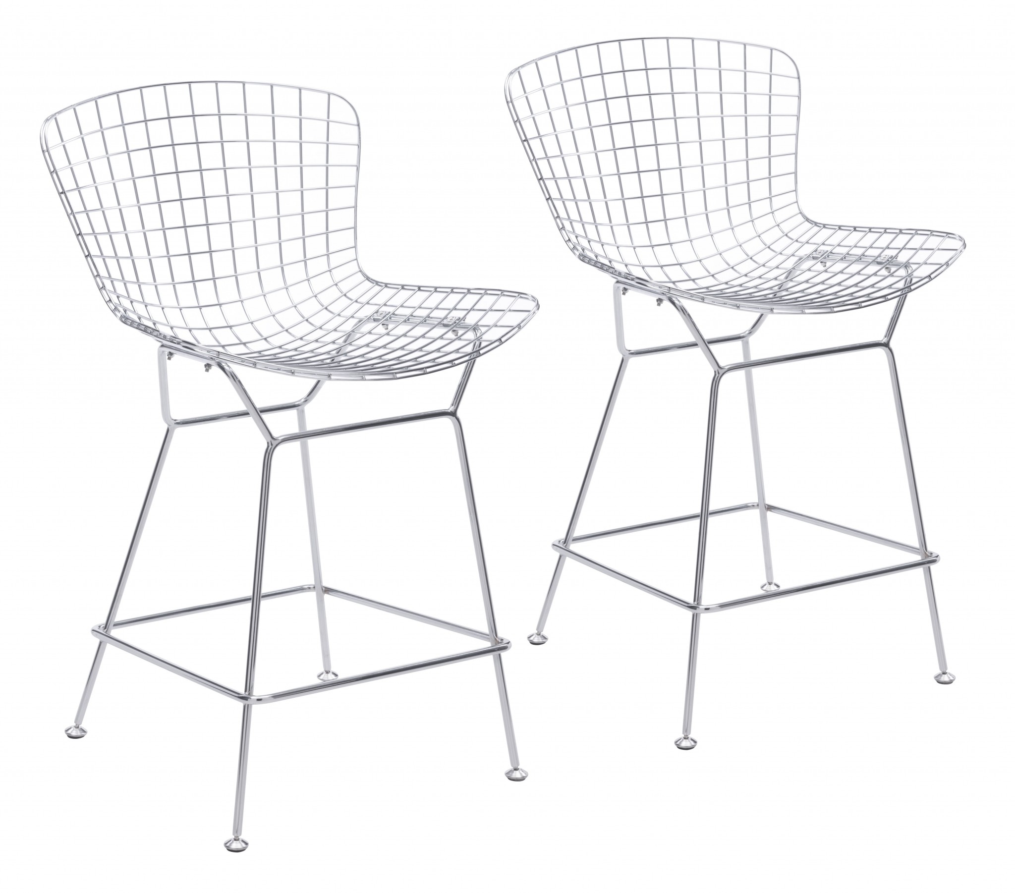 Wire Counter Chair (Set of 2) Chrome