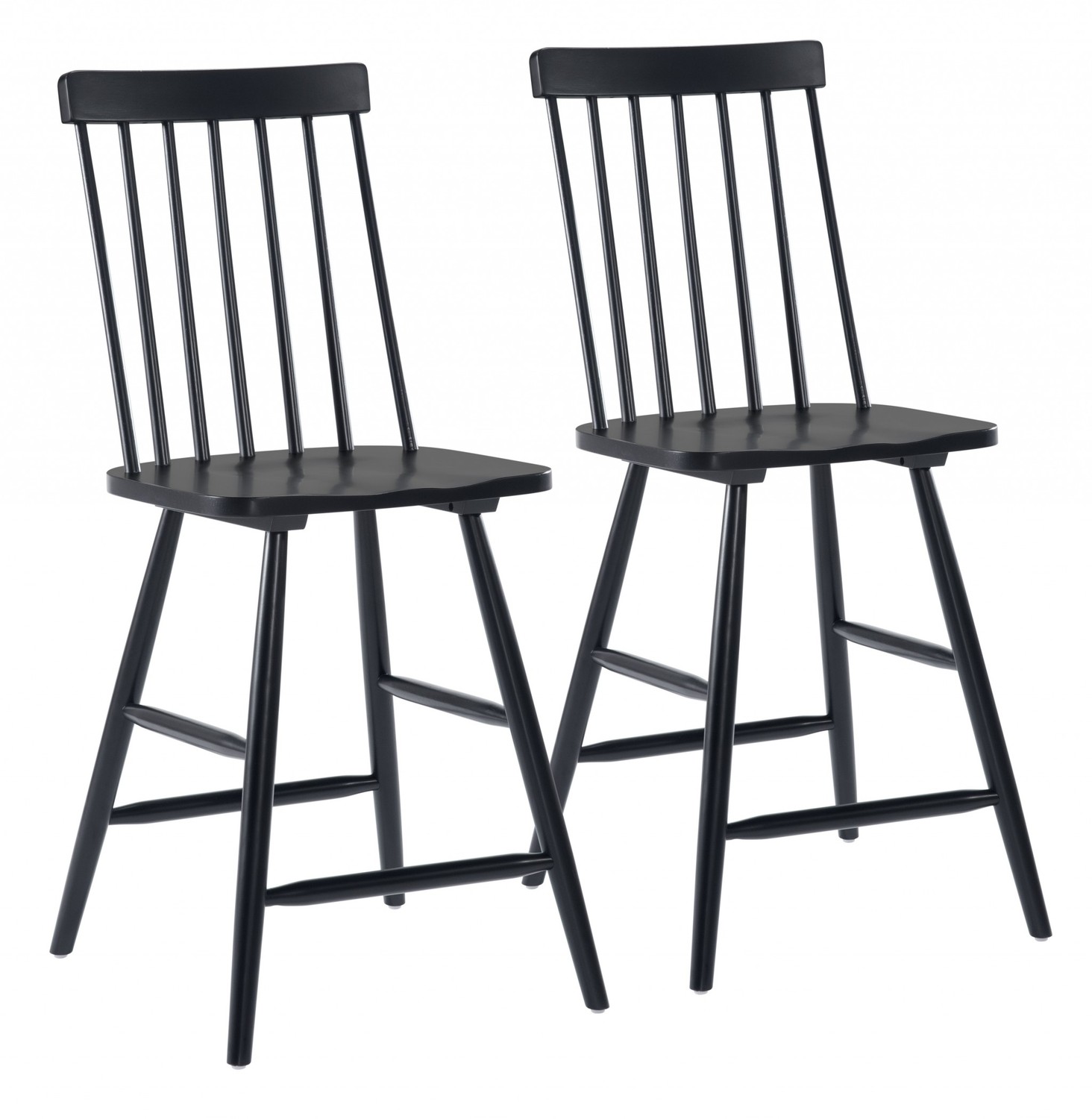 Modern Black Armless Spindle Counter Height Chair
