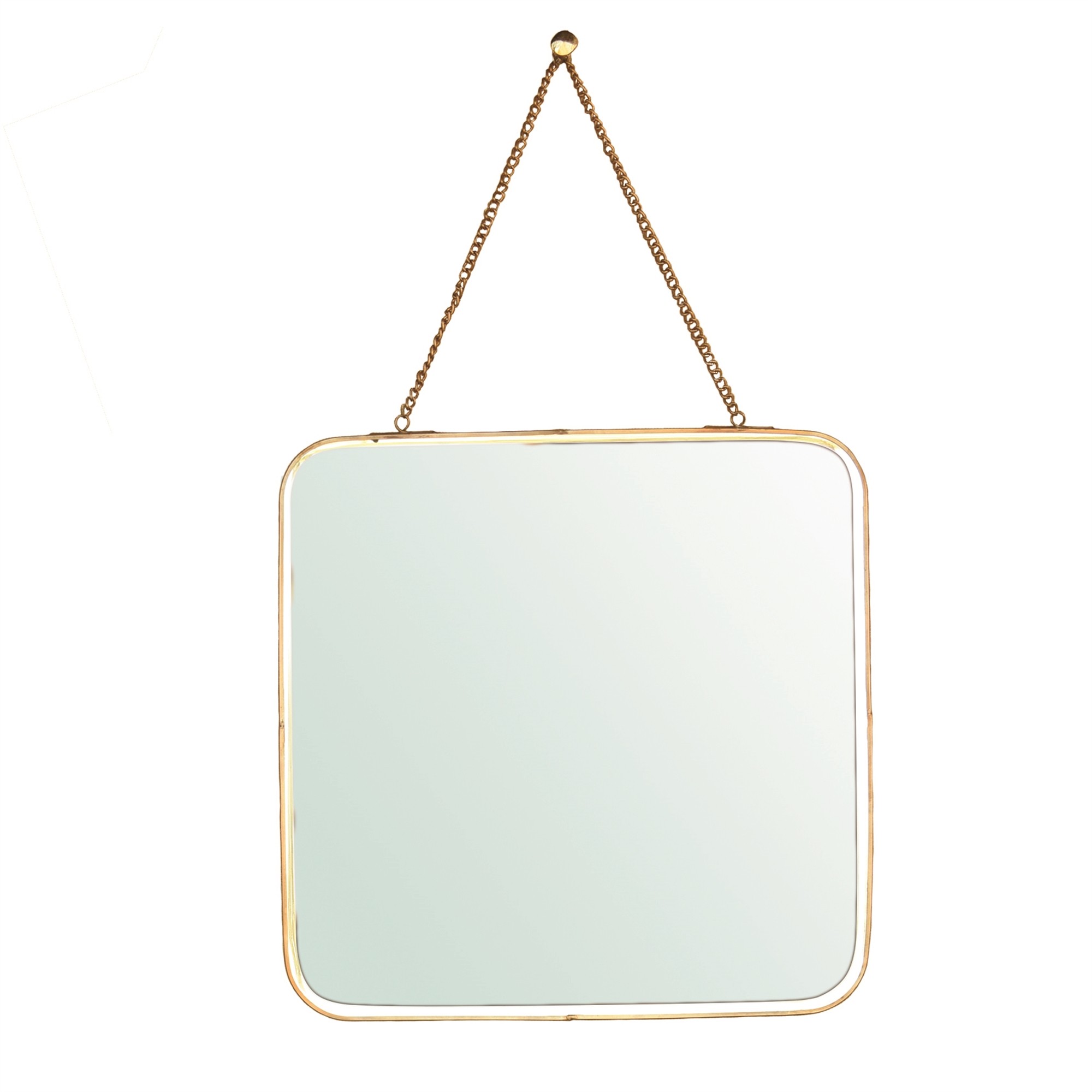 Gold Metal Square Wall Mirror