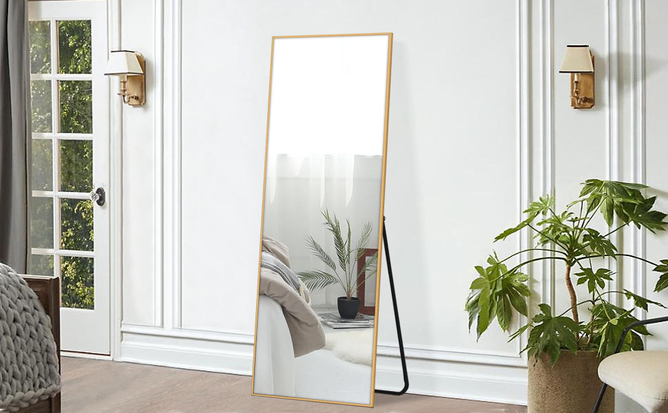 Freestanding Gold Full length Mirror