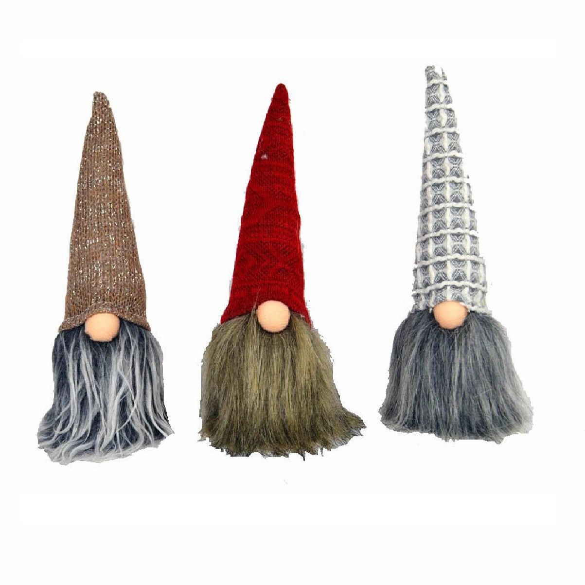 Set of Three Knit Hat Hanging Cool Gnomes