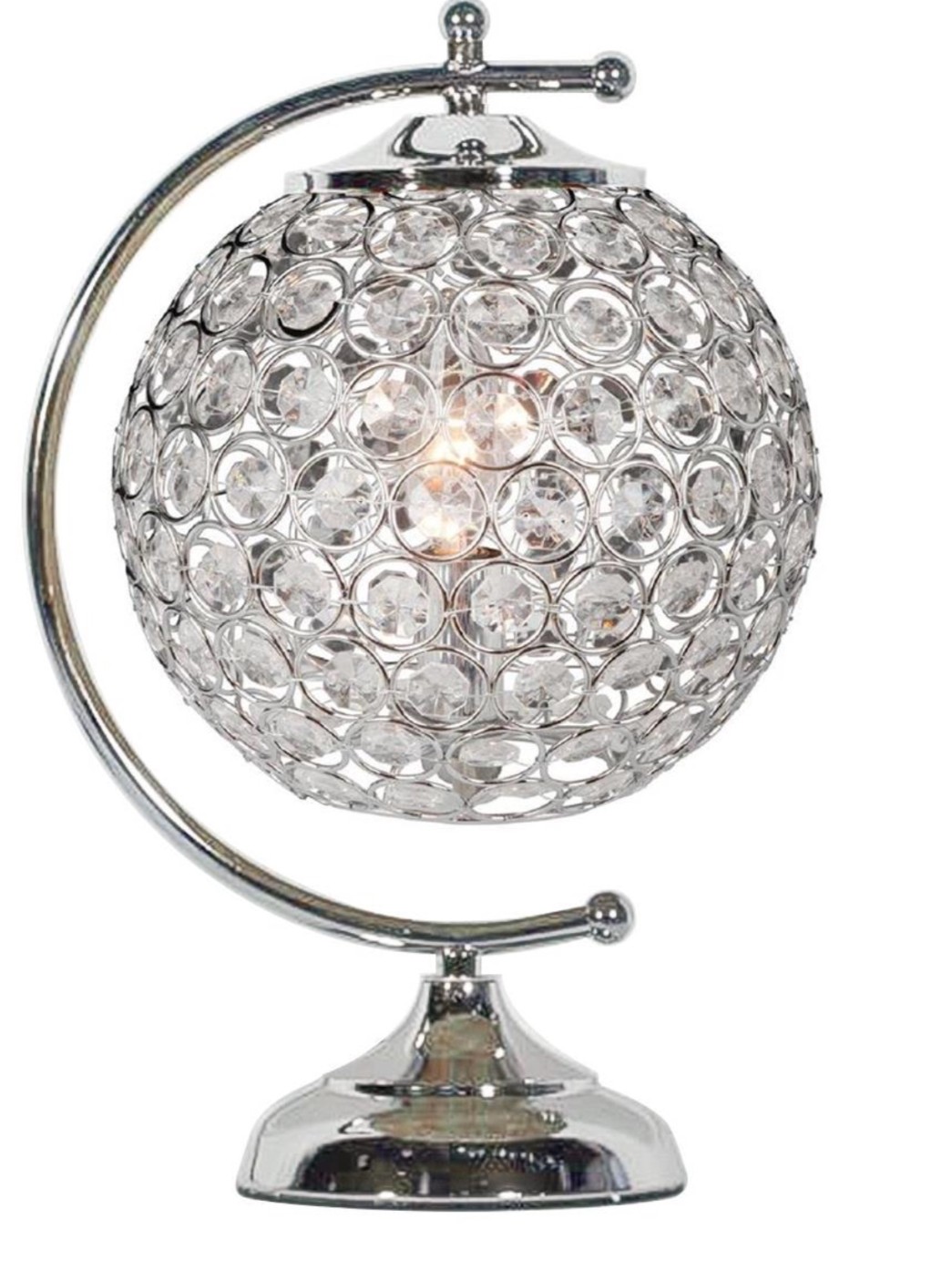 Glam Globe Beaded Crystal Hanging Table Lamp