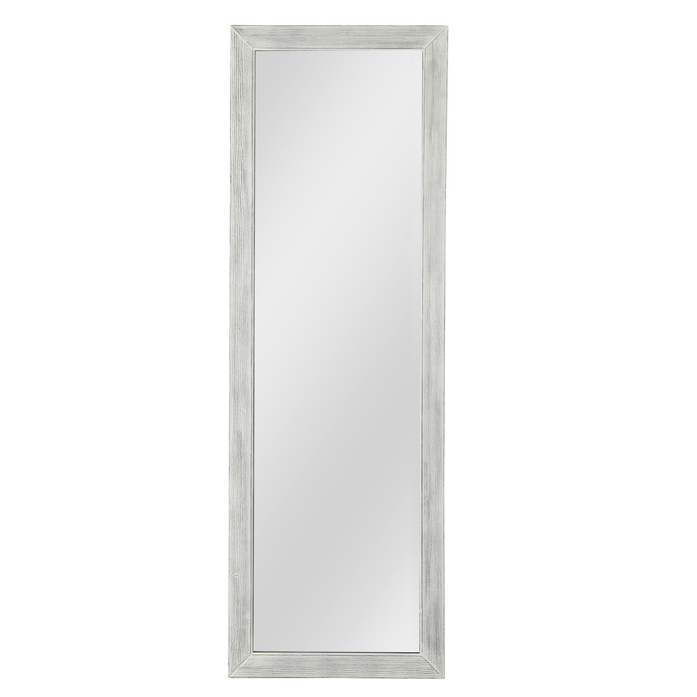 Brushed White Wooden Mirror