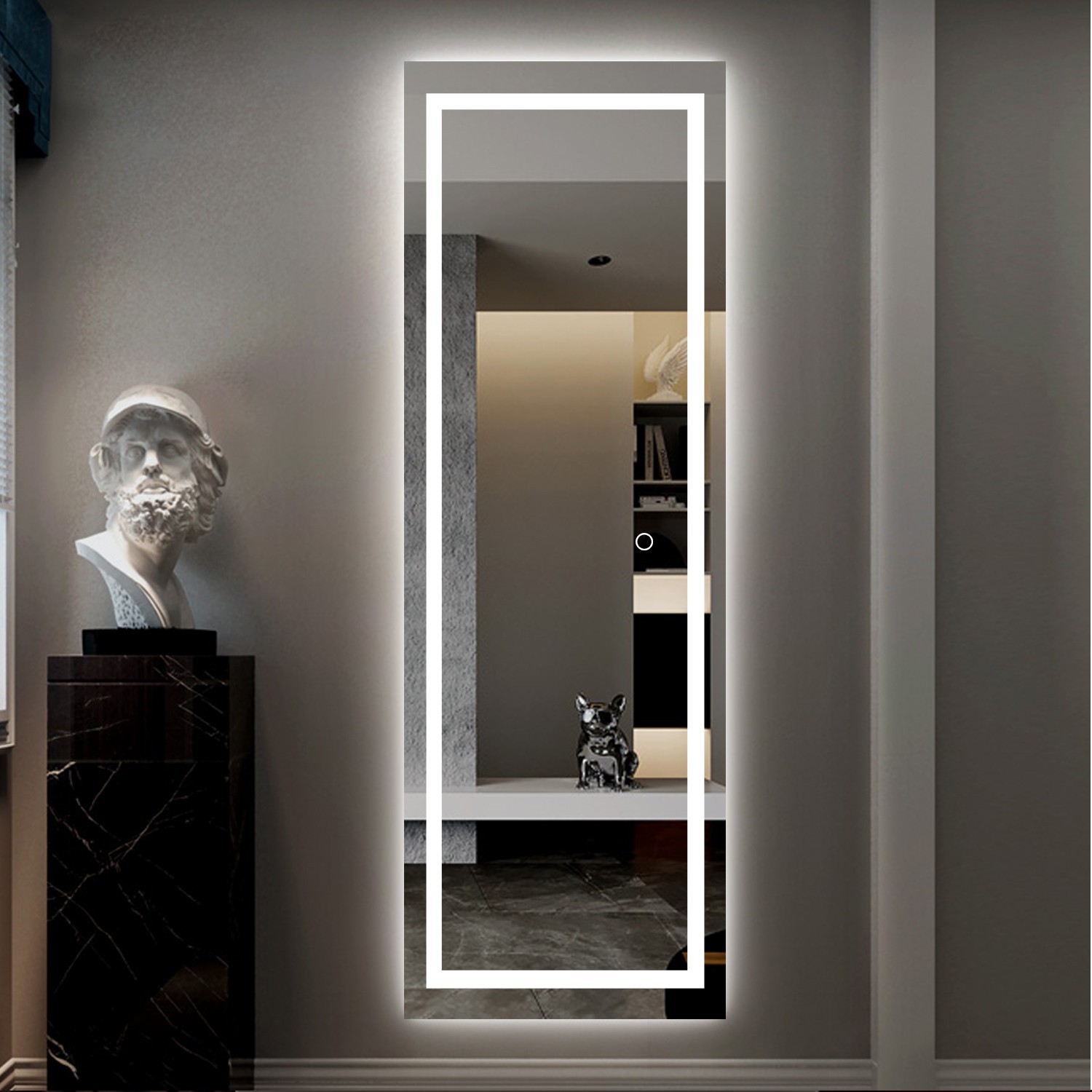 LED Strip Rectangular Wall Mirror