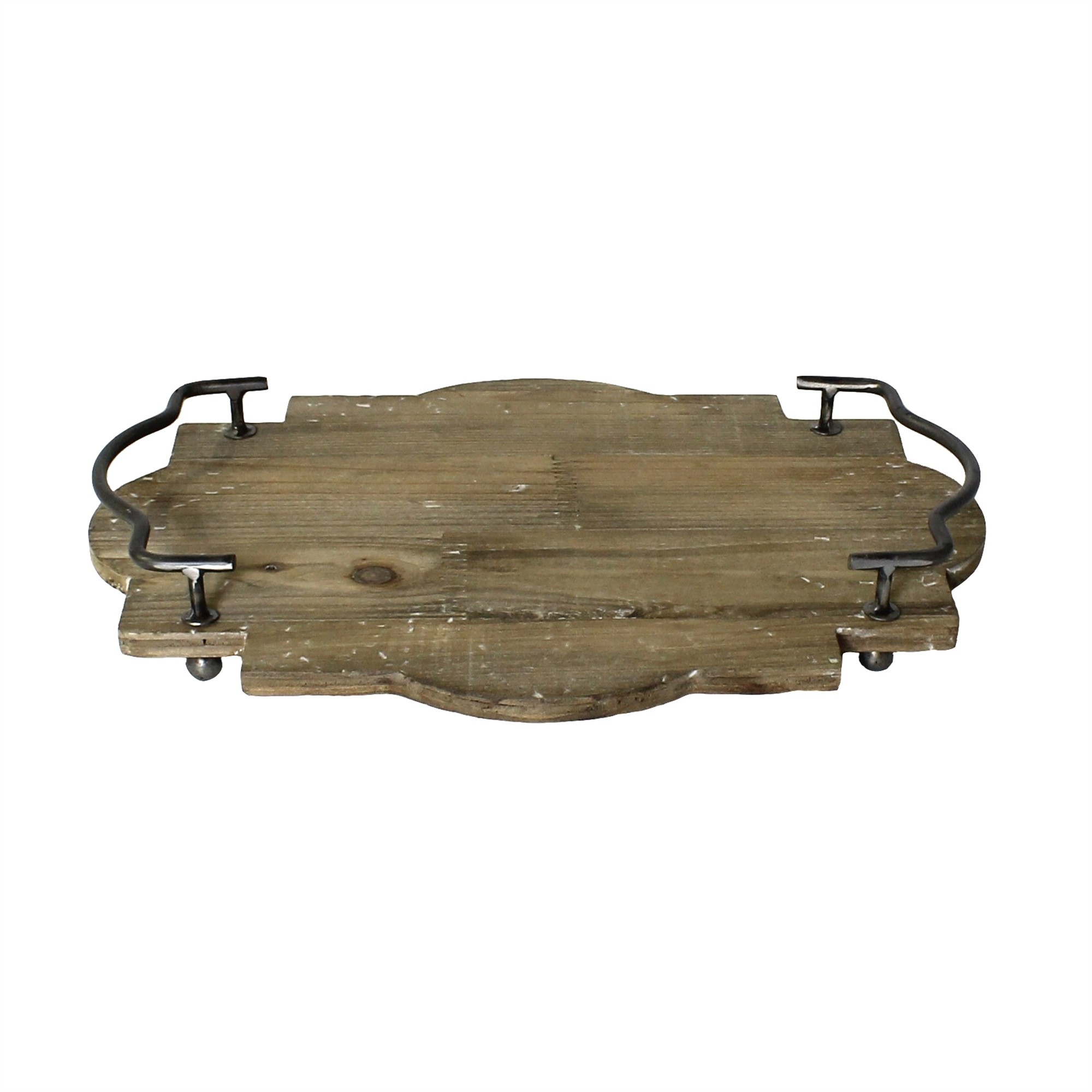 Petite Wooden Tray with Metal Handles