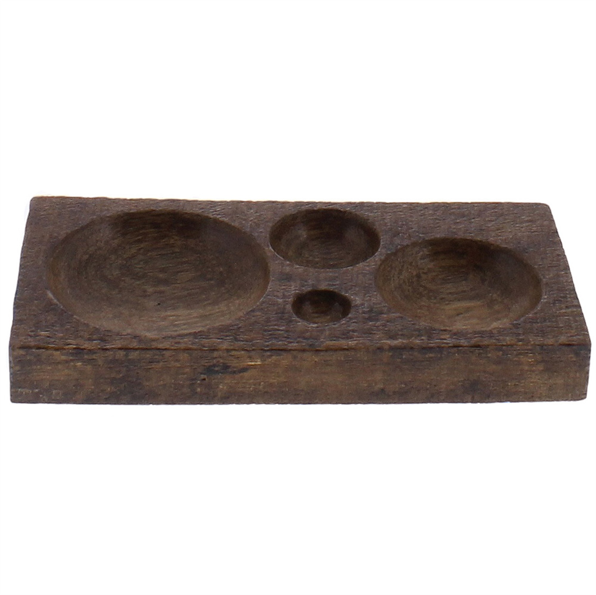 Dark Brown Wooden Indented Decorative Tray