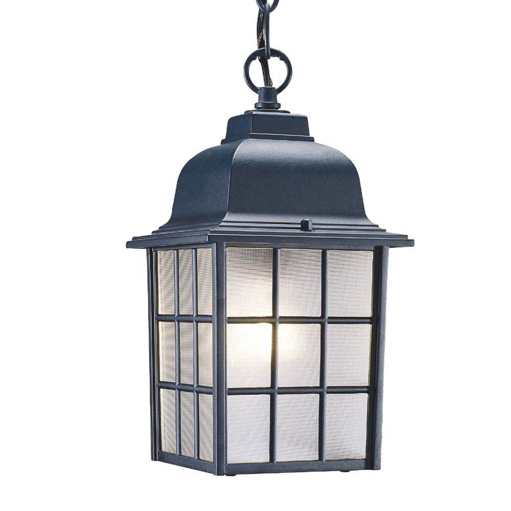 Matte Black Window Pane Lantern Hanging Light