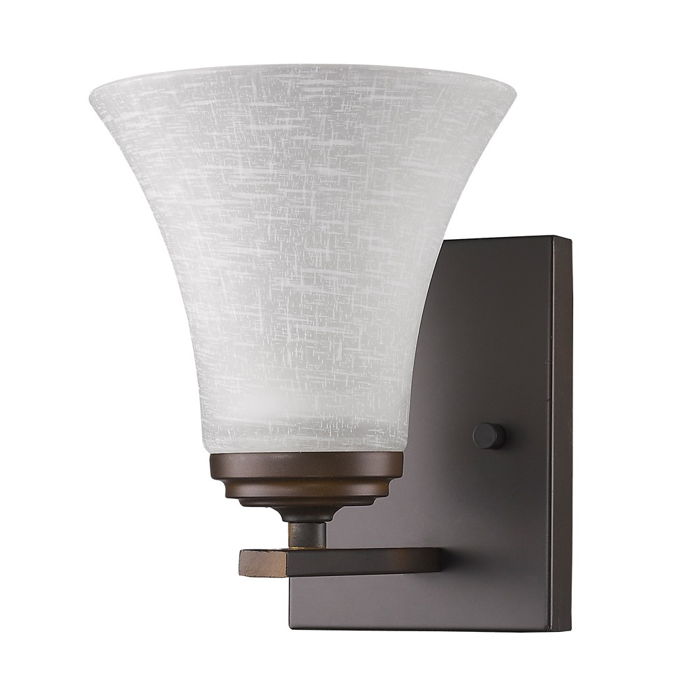 Bronze Wall Light with Tapered Glass Shade