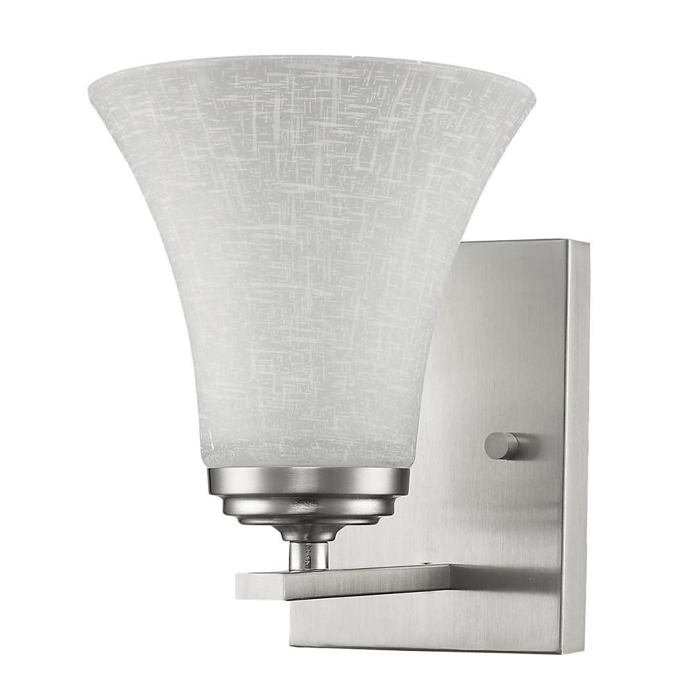 Silver Wall Light with Tapered Glass Shade