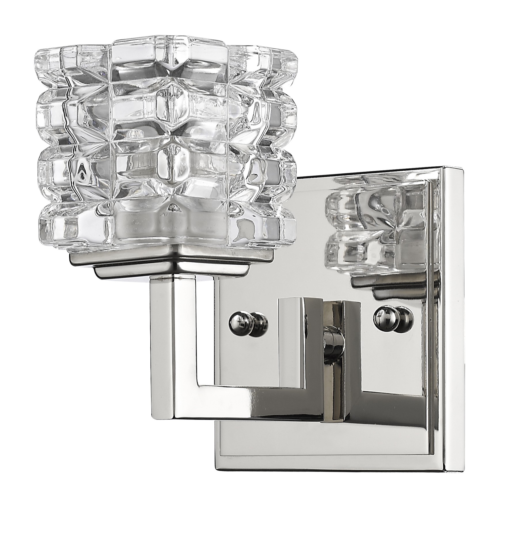 Silver Wall Light with Crystal Shade