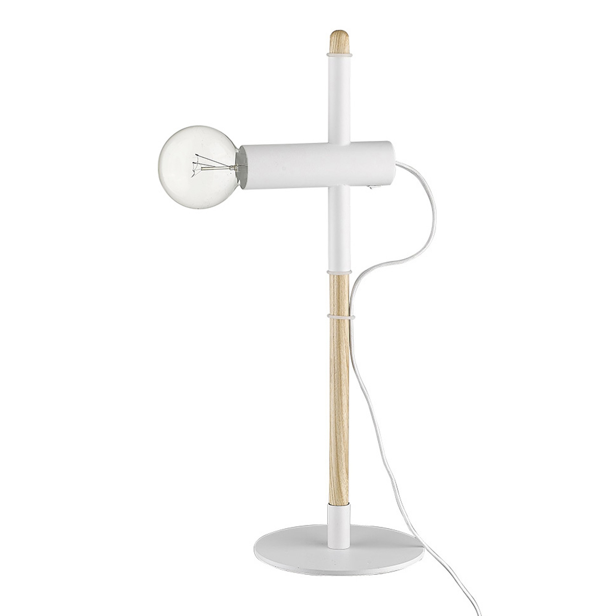 Minimalist White Wooden Table Lamp