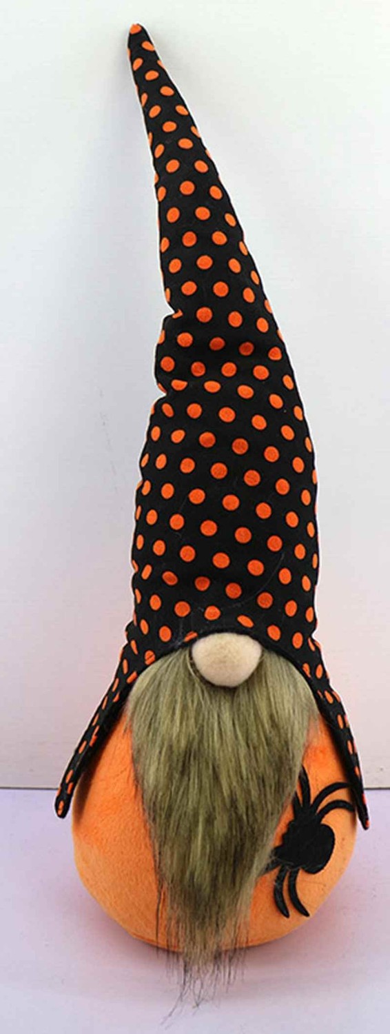 Spooky Orange and Black Halloween Gnome