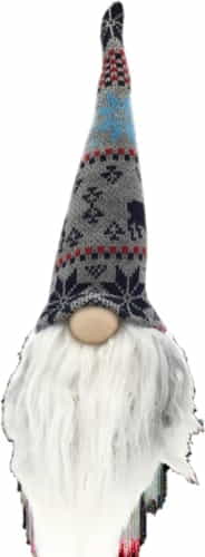 Winter Lodge Grey and Red Hanging Gnome