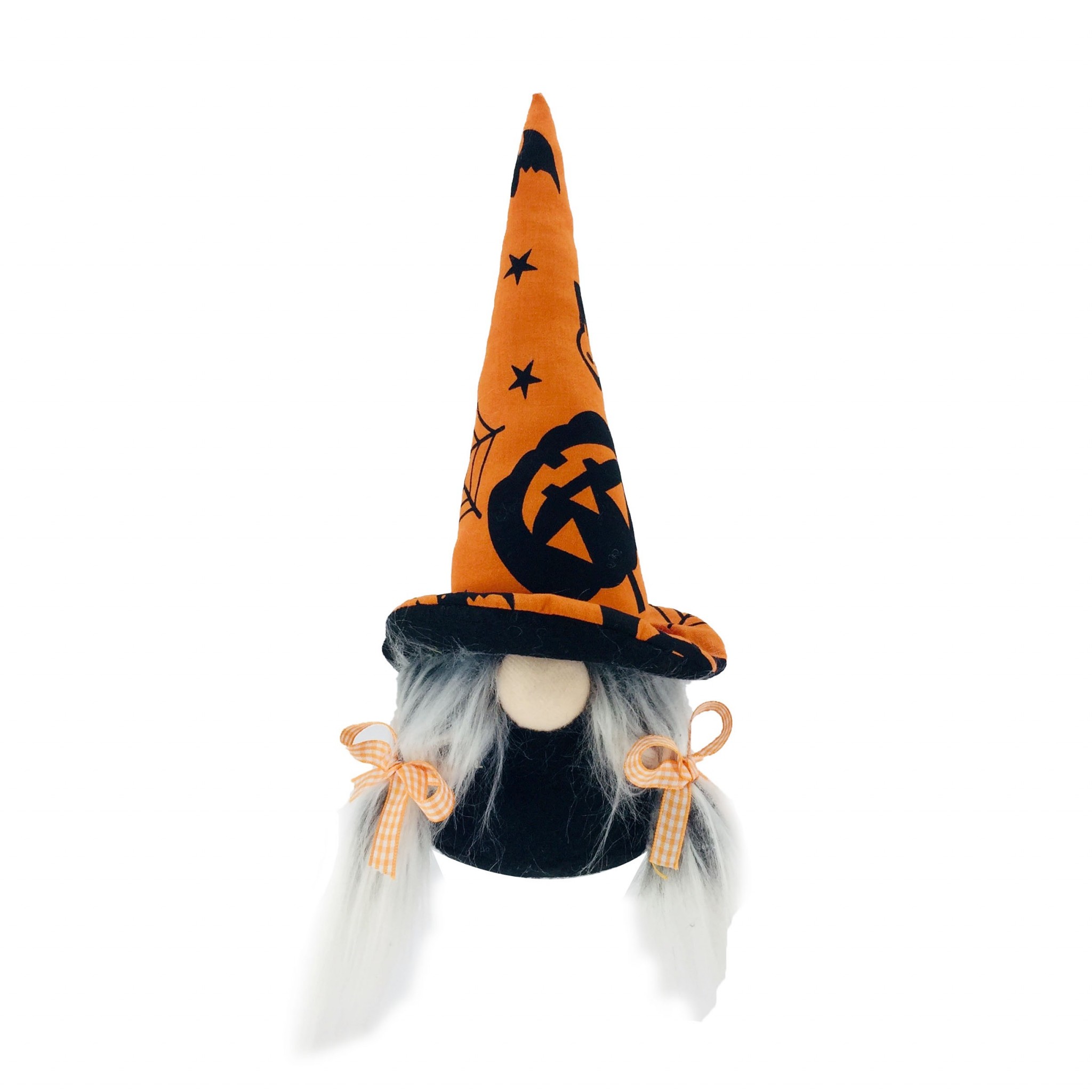 Spooky Girl Orange and Black Halloween Gnome