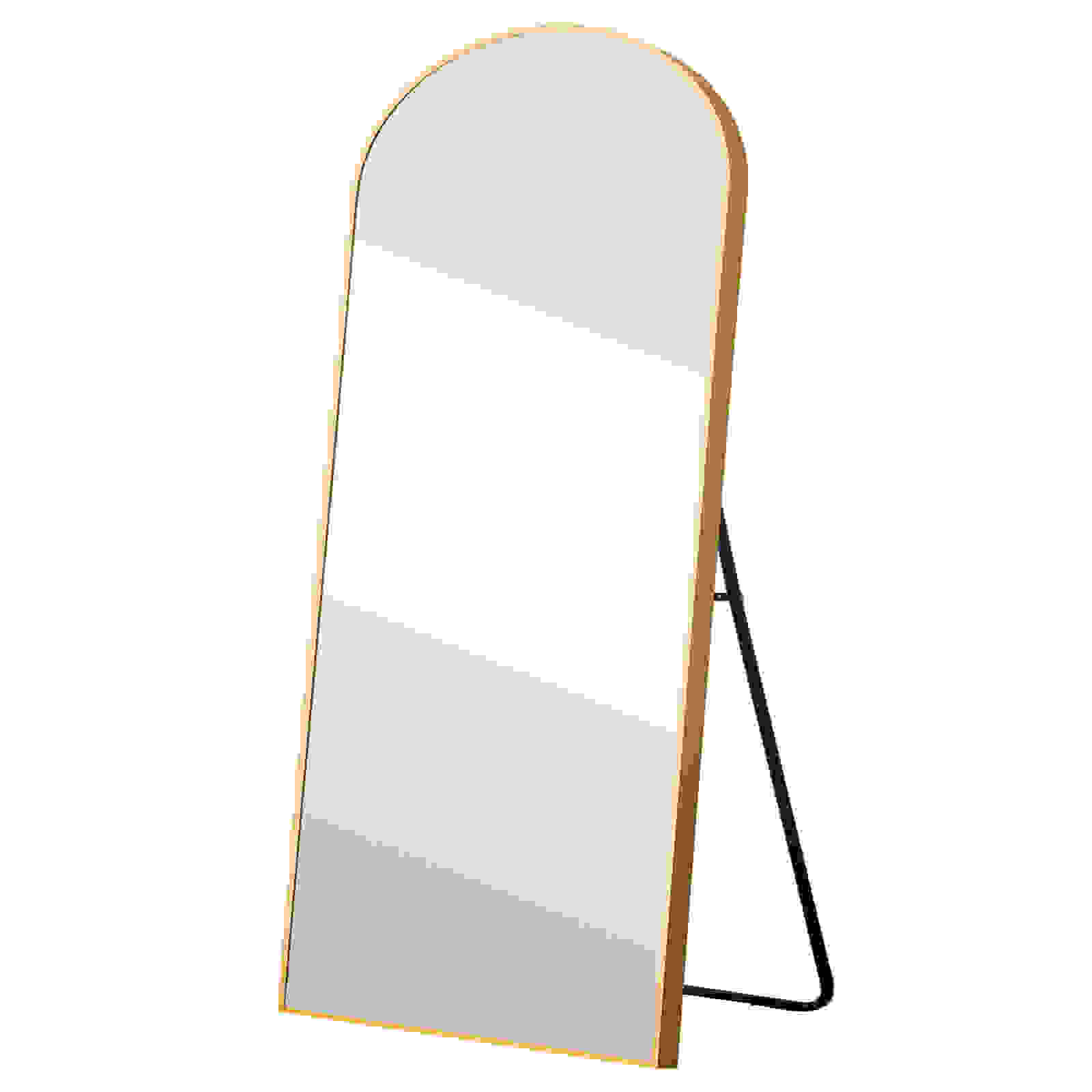 Petite Gold Arched Full-length Standing Mirror