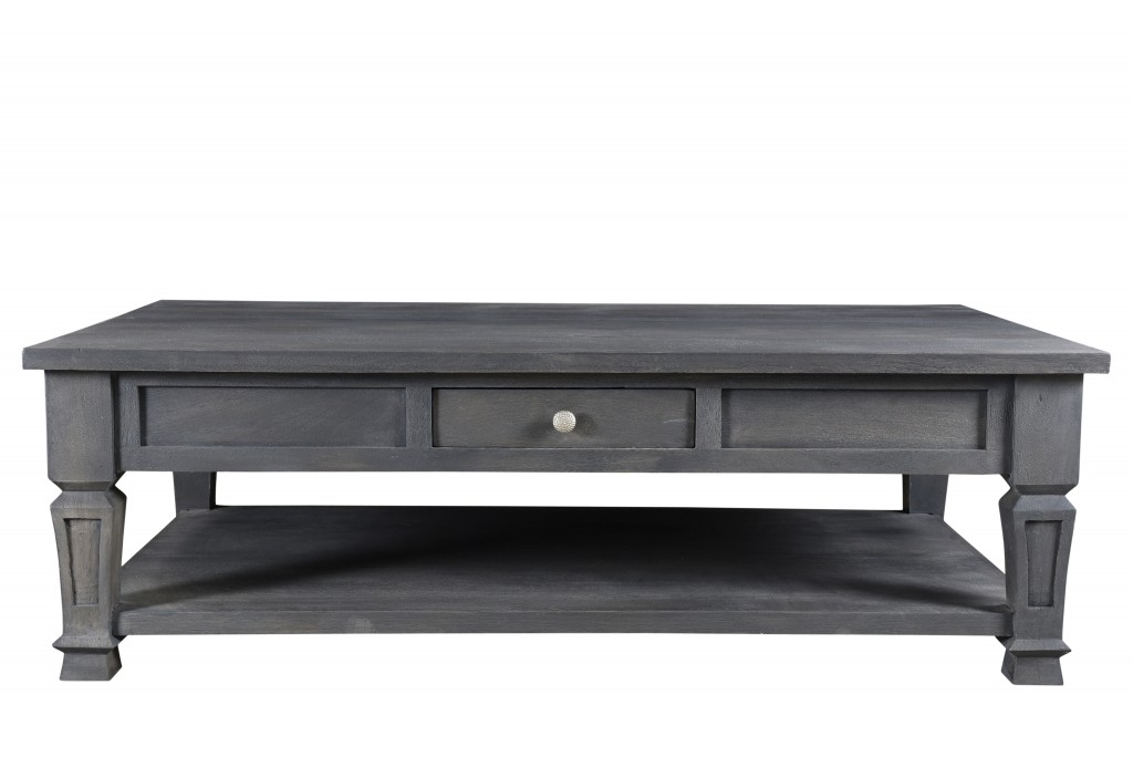 Traditional Style Gray Storage Coffee Table