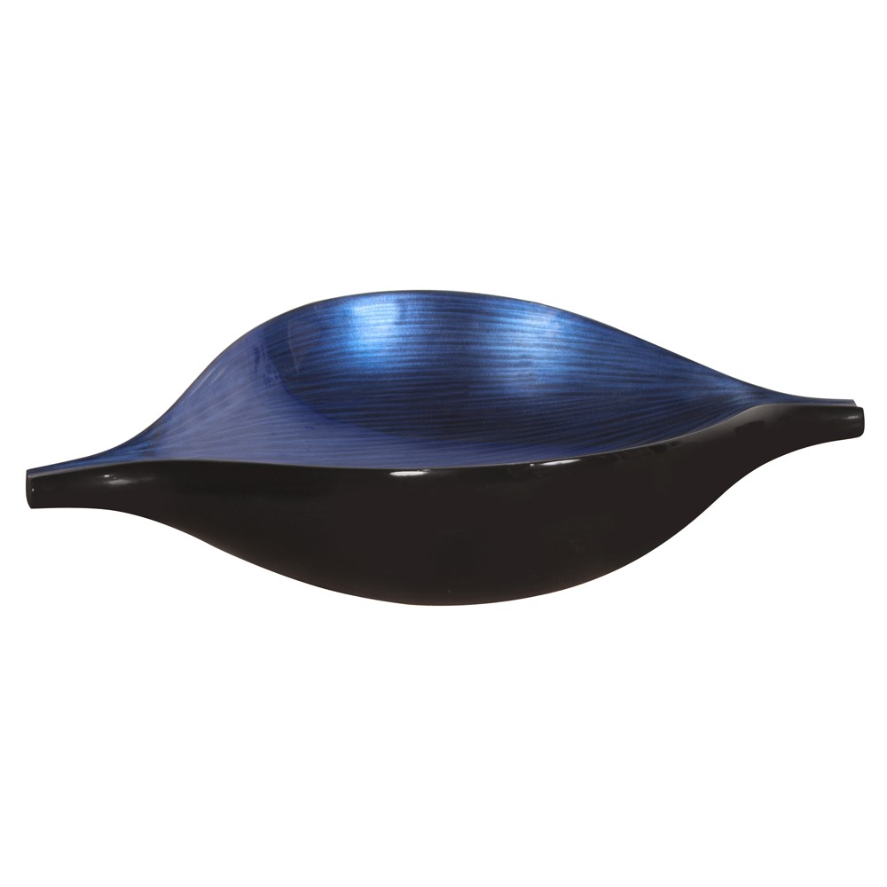 Sleek Blue and Black Lacquer Centerpiece Eye Bowl