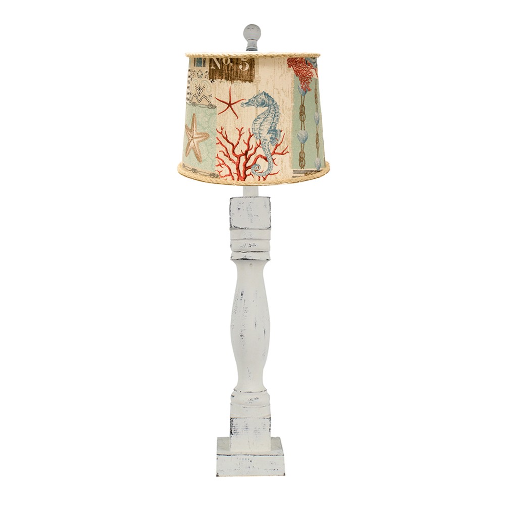 Rustic White Tropical Beauty of the Sea Table Lamp