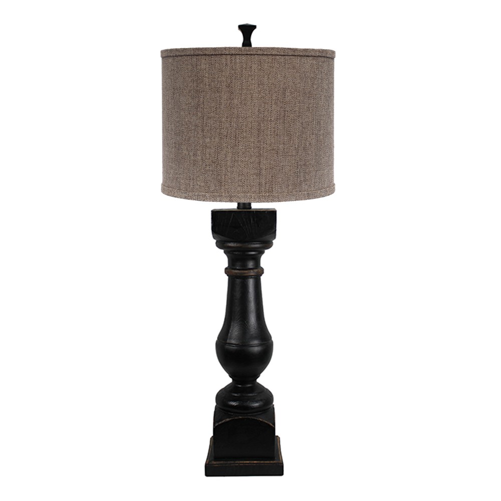 Rustic Maple Brown Herringbone Tweed Table Lamp