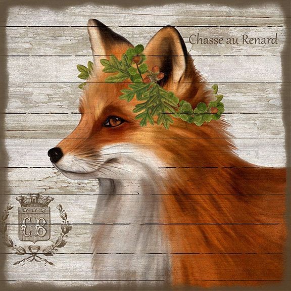 Vintage French Orange Fox Wall Art