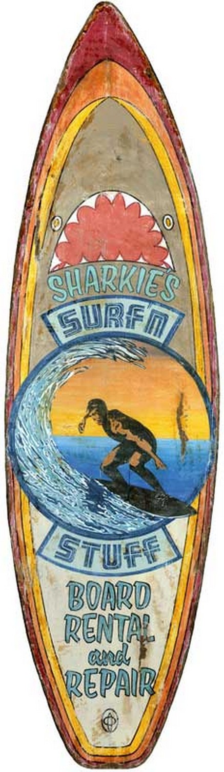 Vintage Surfshop Advertisement Surfboard Wall DTcor