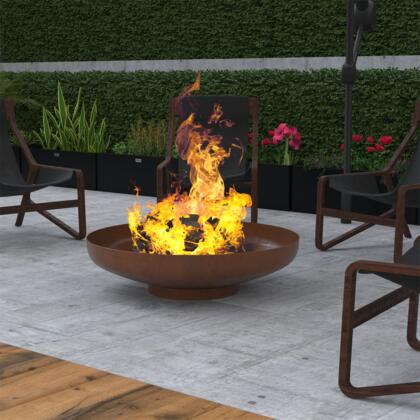 28" Minimalist Wood Burning Steel Firepit