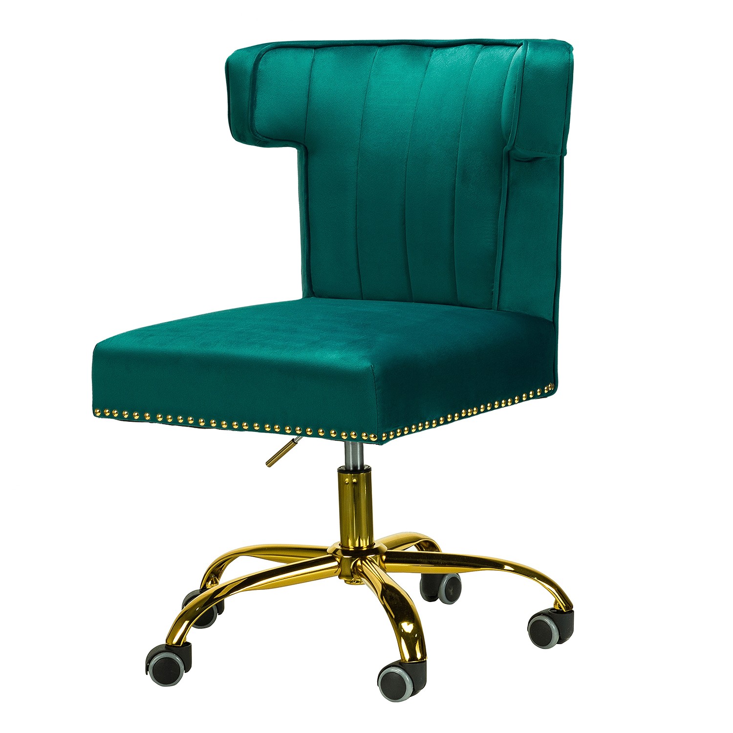 Contempo Emerald Velvet Nailhead Office Chair