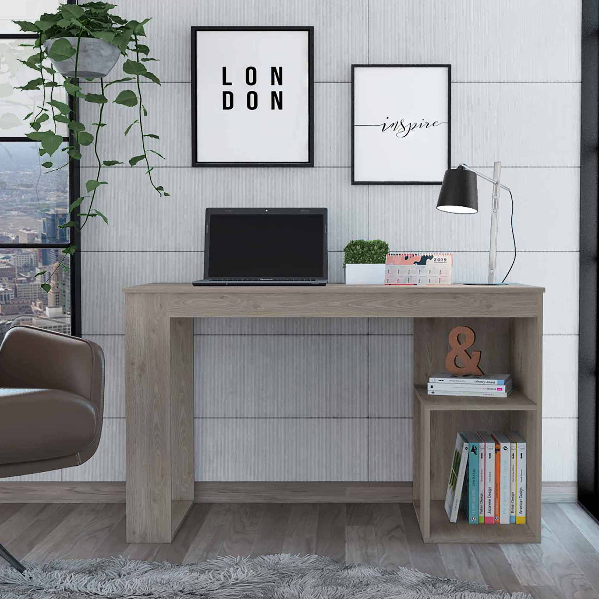 Light Gray Computer Desk