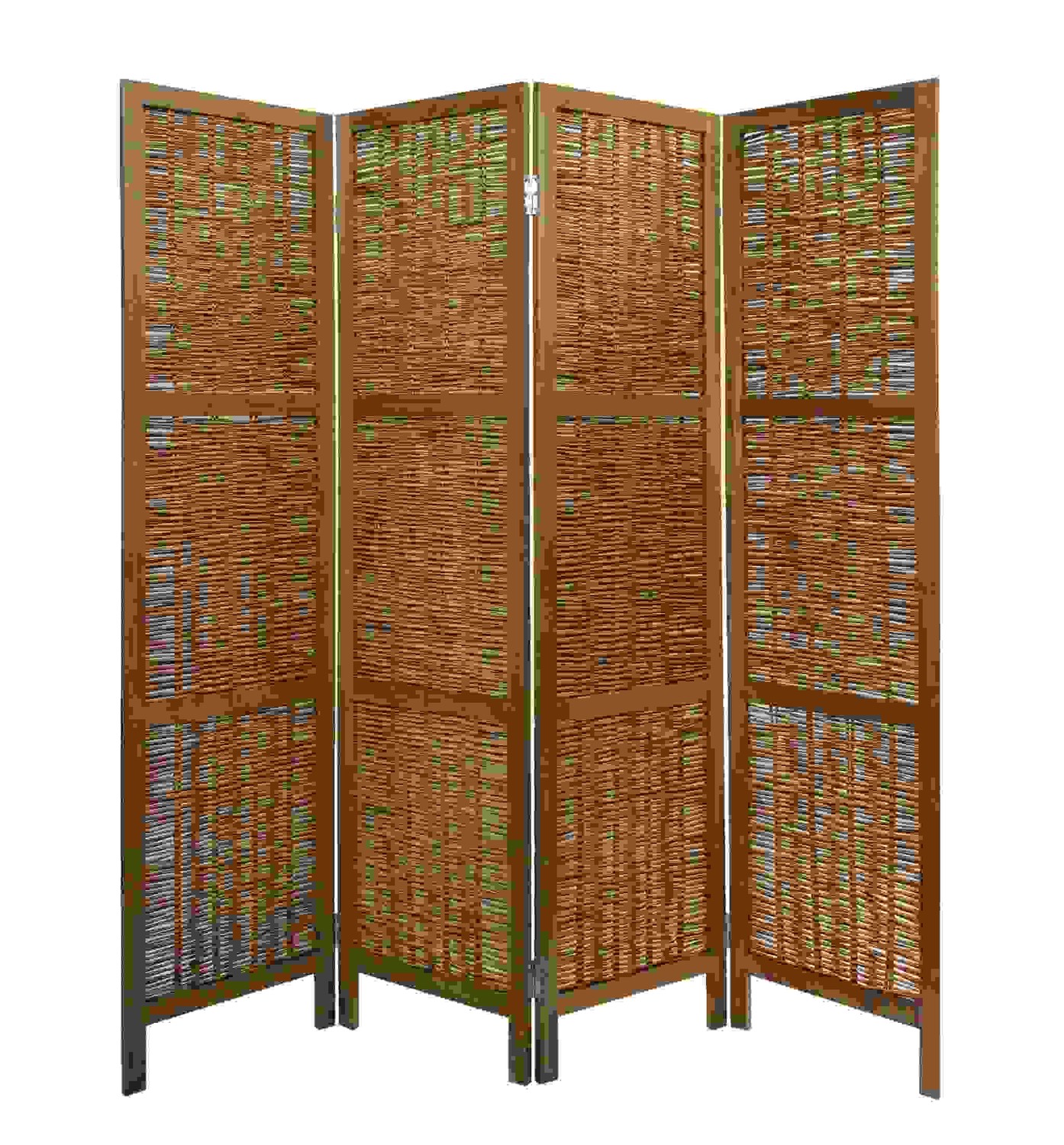 Brown Willow Four Panel Room Divider Screen