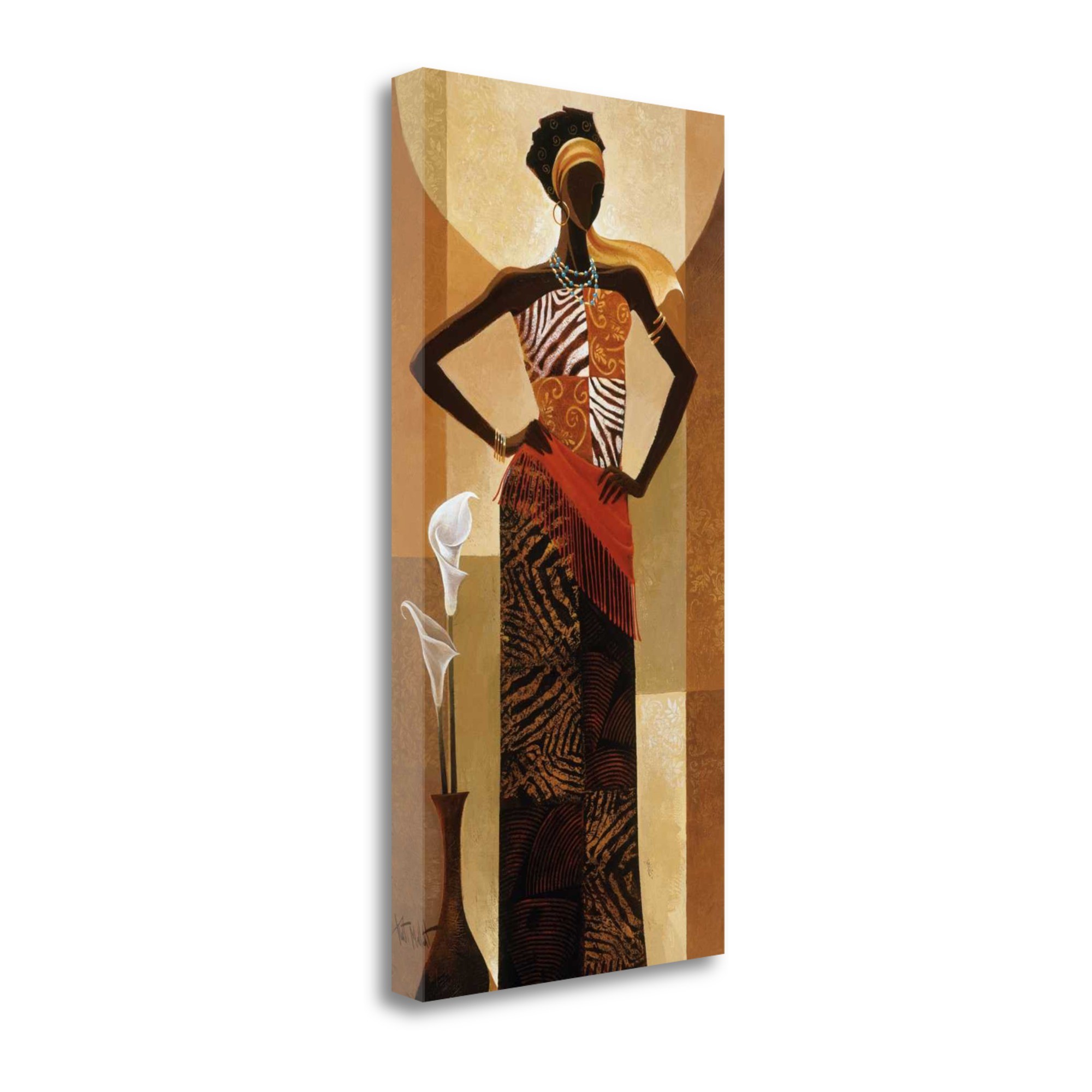 Women with Pattern Dress Giclee Wrap Canvas Wall Art