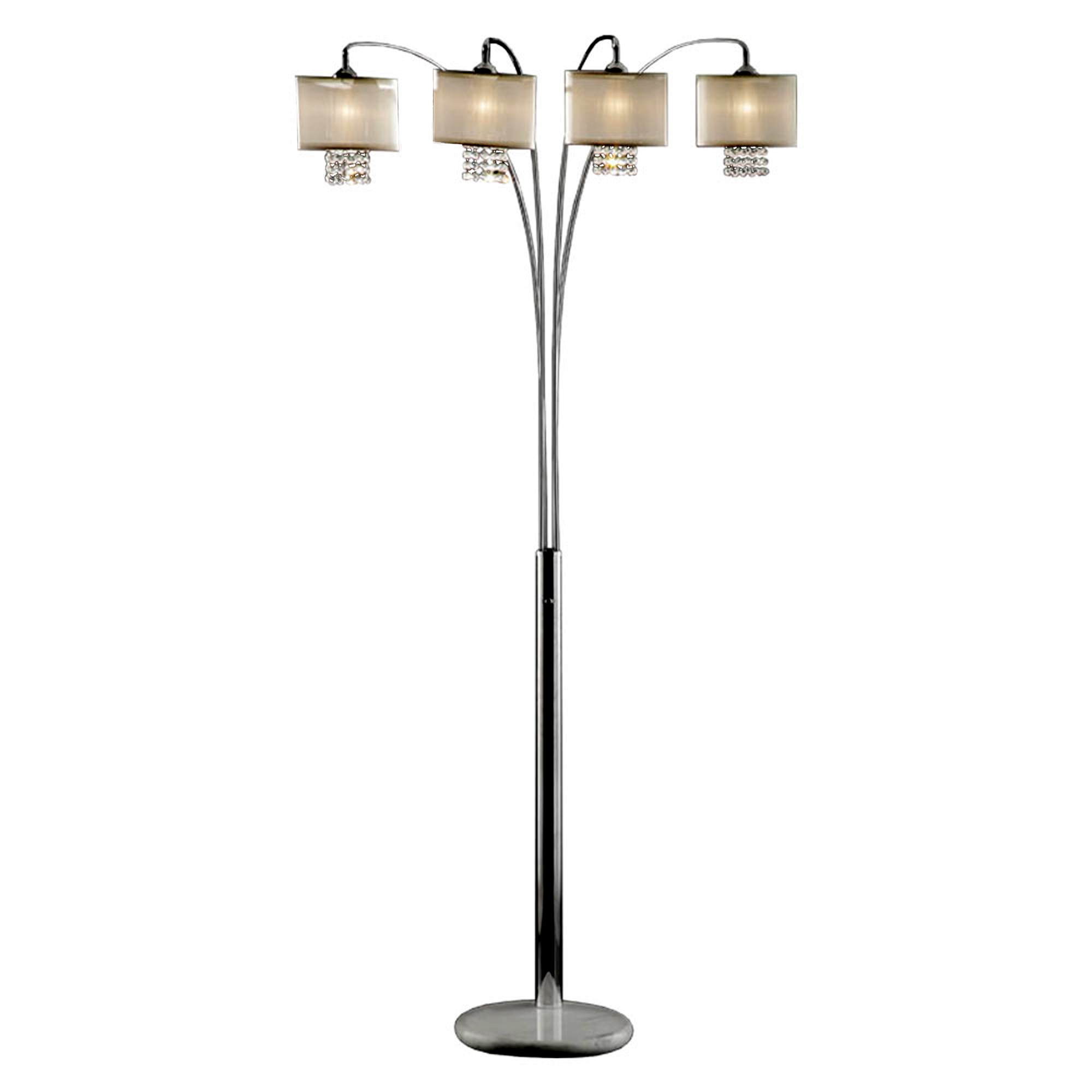Four Light Floor Lamp with Crystal Accents