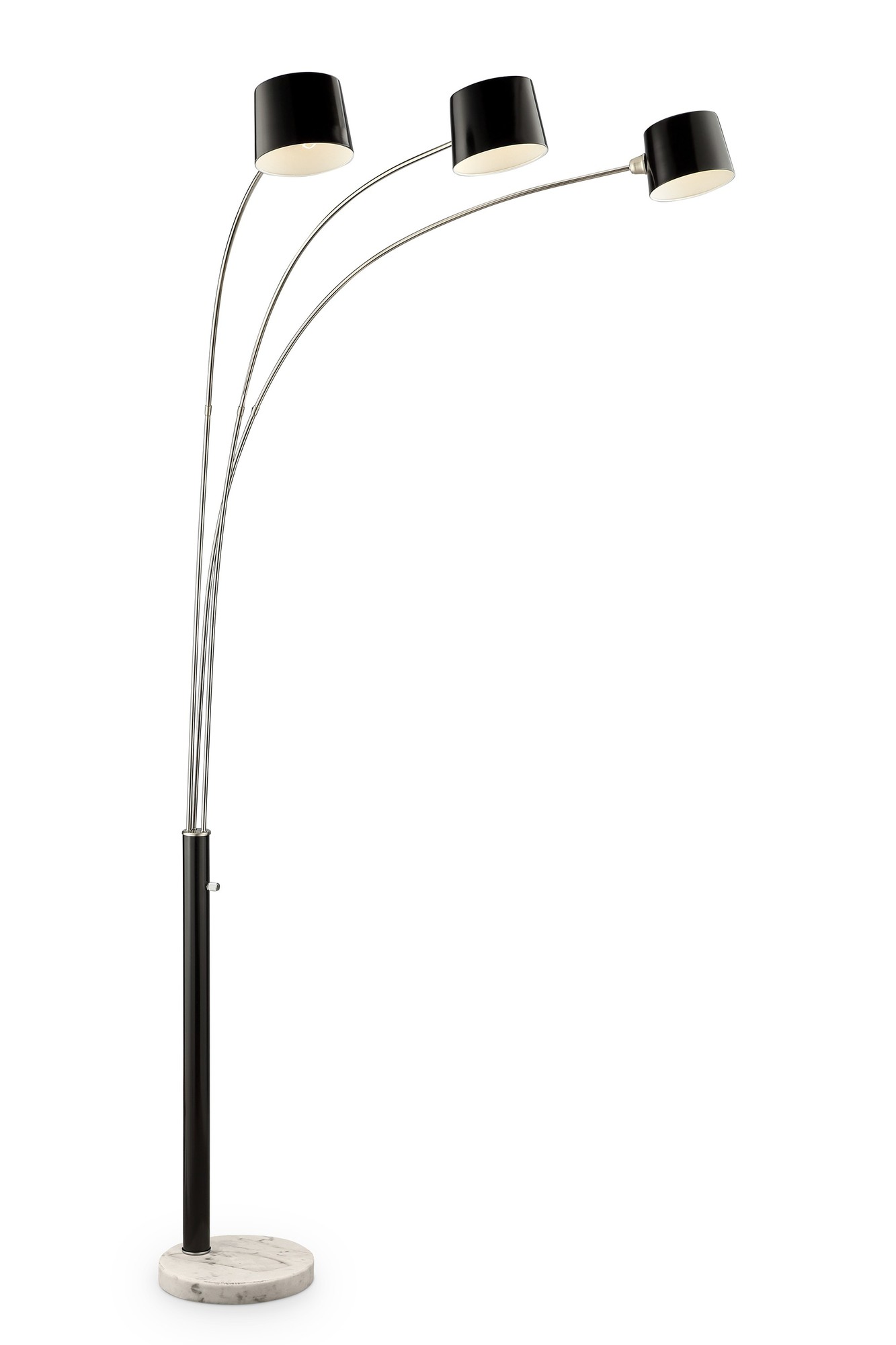 Black Metal Three Light Floor Lamp