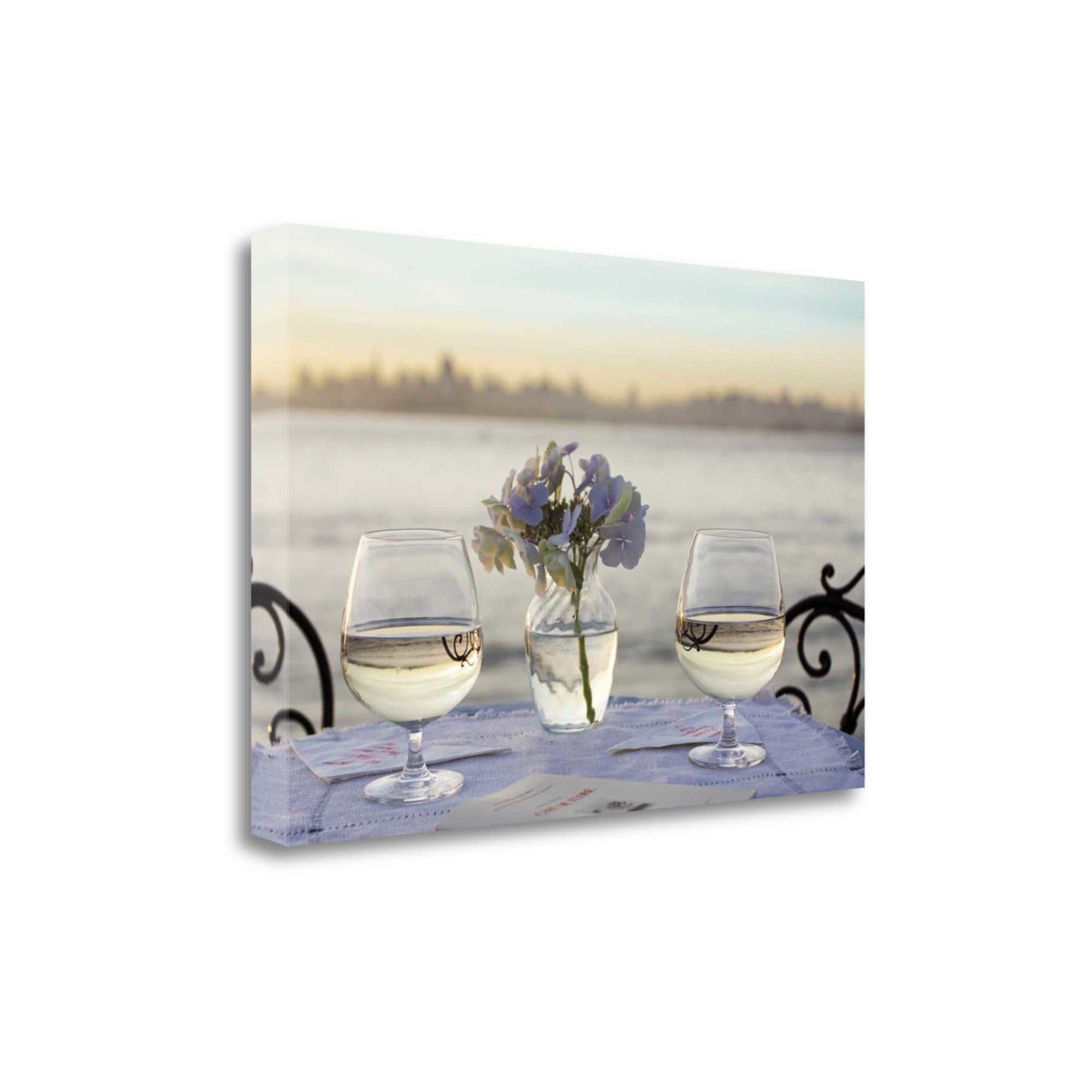 Water Glasses For Two City 2 Giclee Wrap Canvas Wall Art