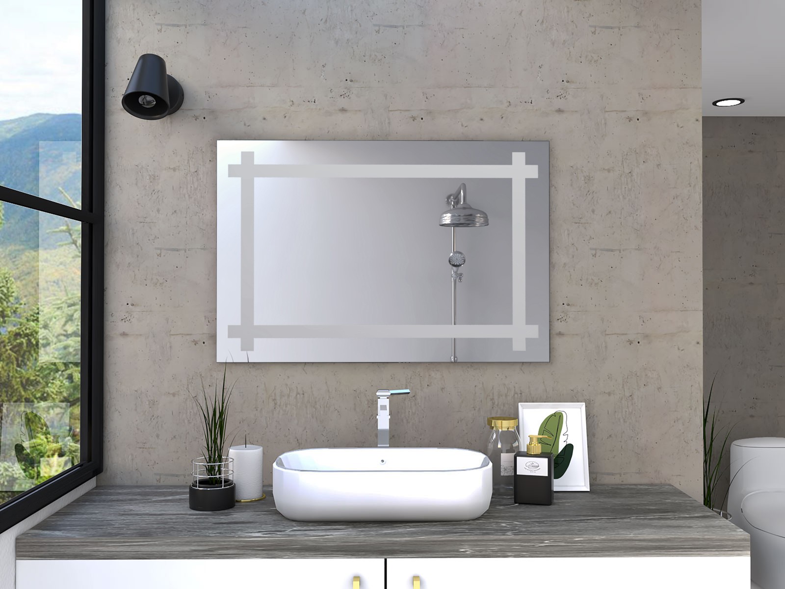 Modern Bold Rectangle Wall Mirror