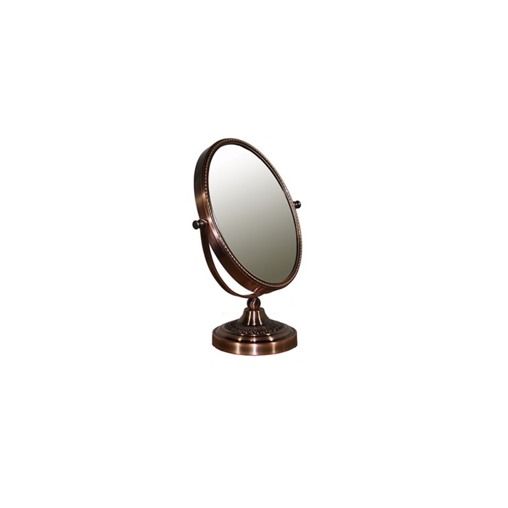 Vintage Style Copper 5X Magnification Vanity Mirror