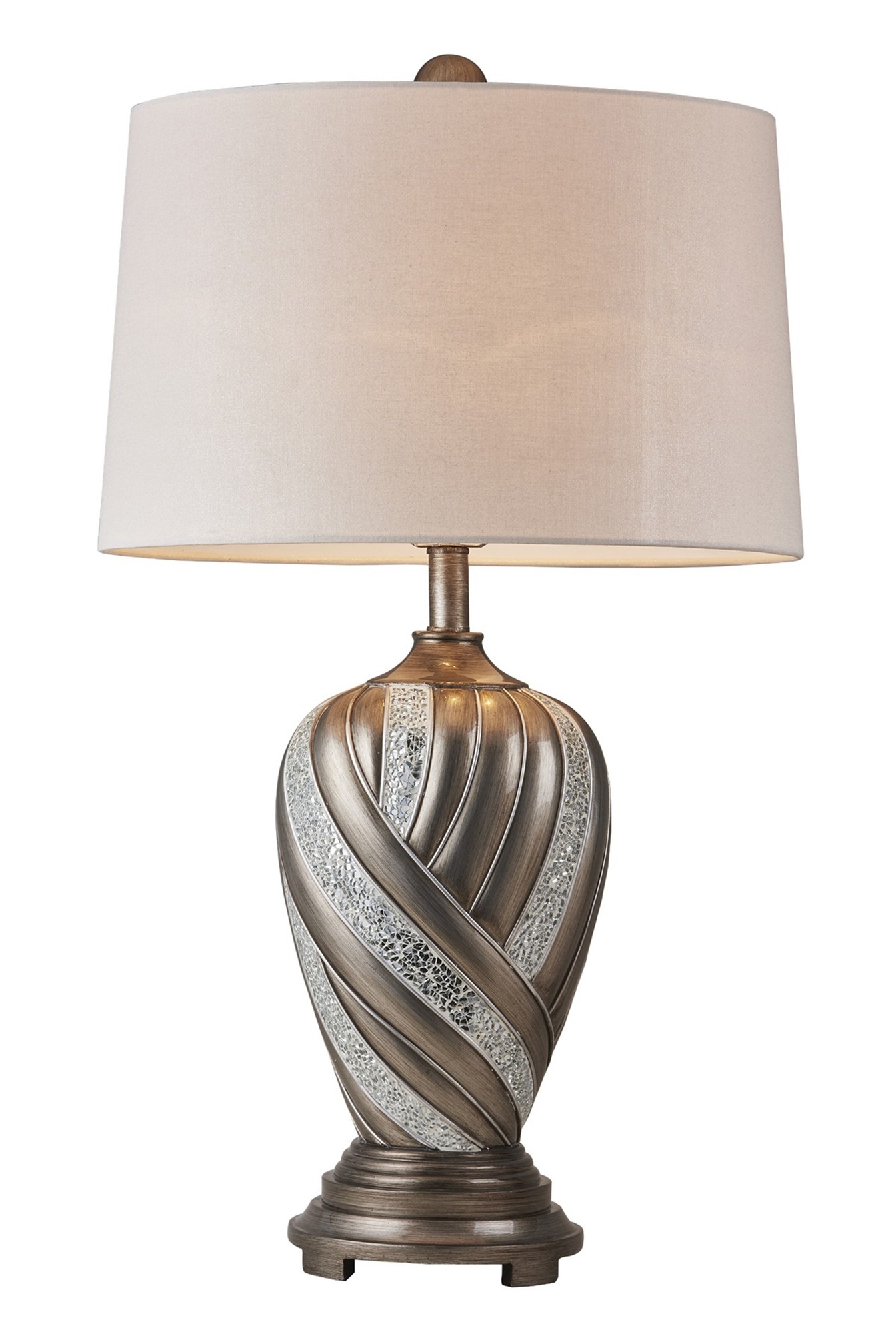 Primo Tall Silver Swirl Pattern Table Lamp