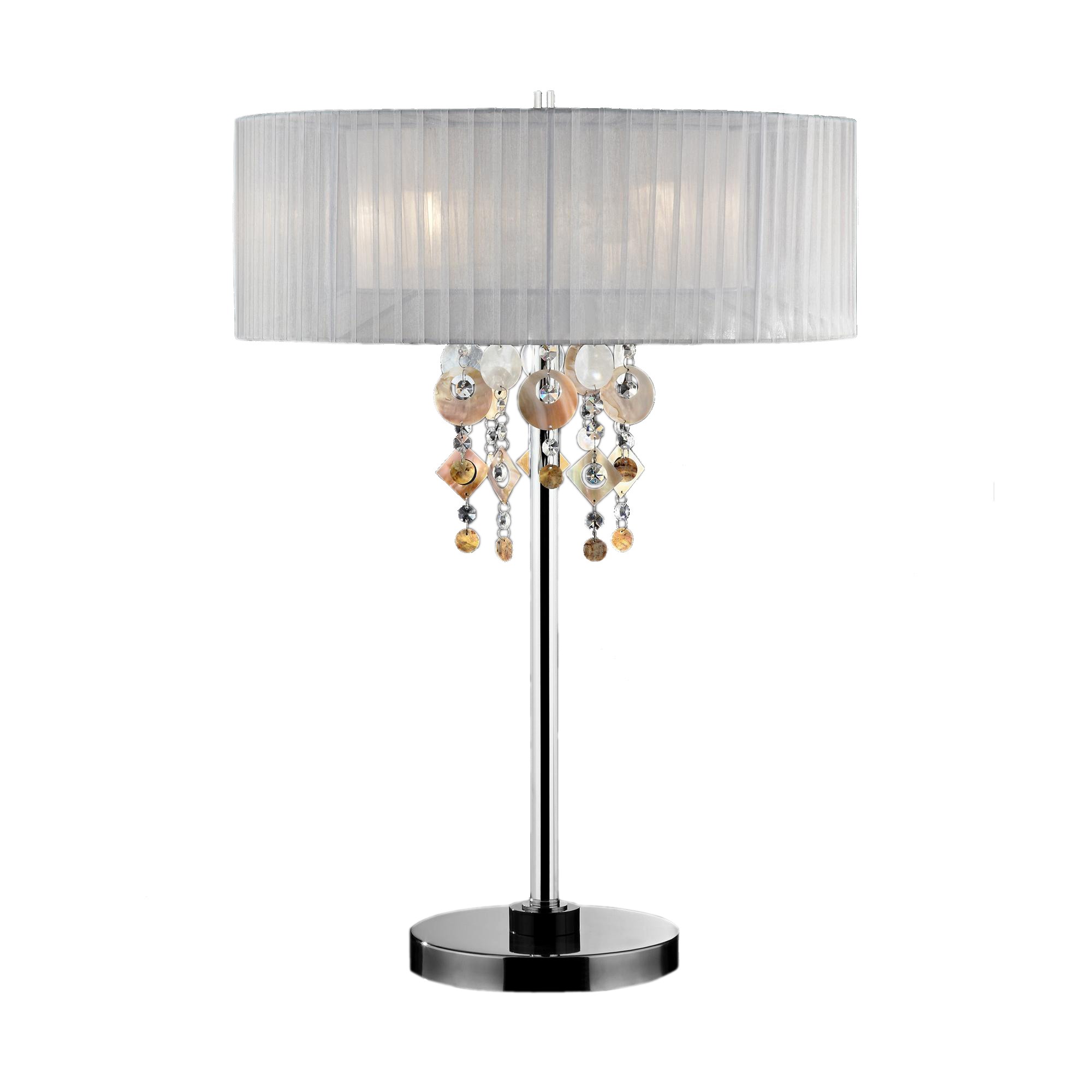 Jewel Silver Table Lamp with Crystal Accents