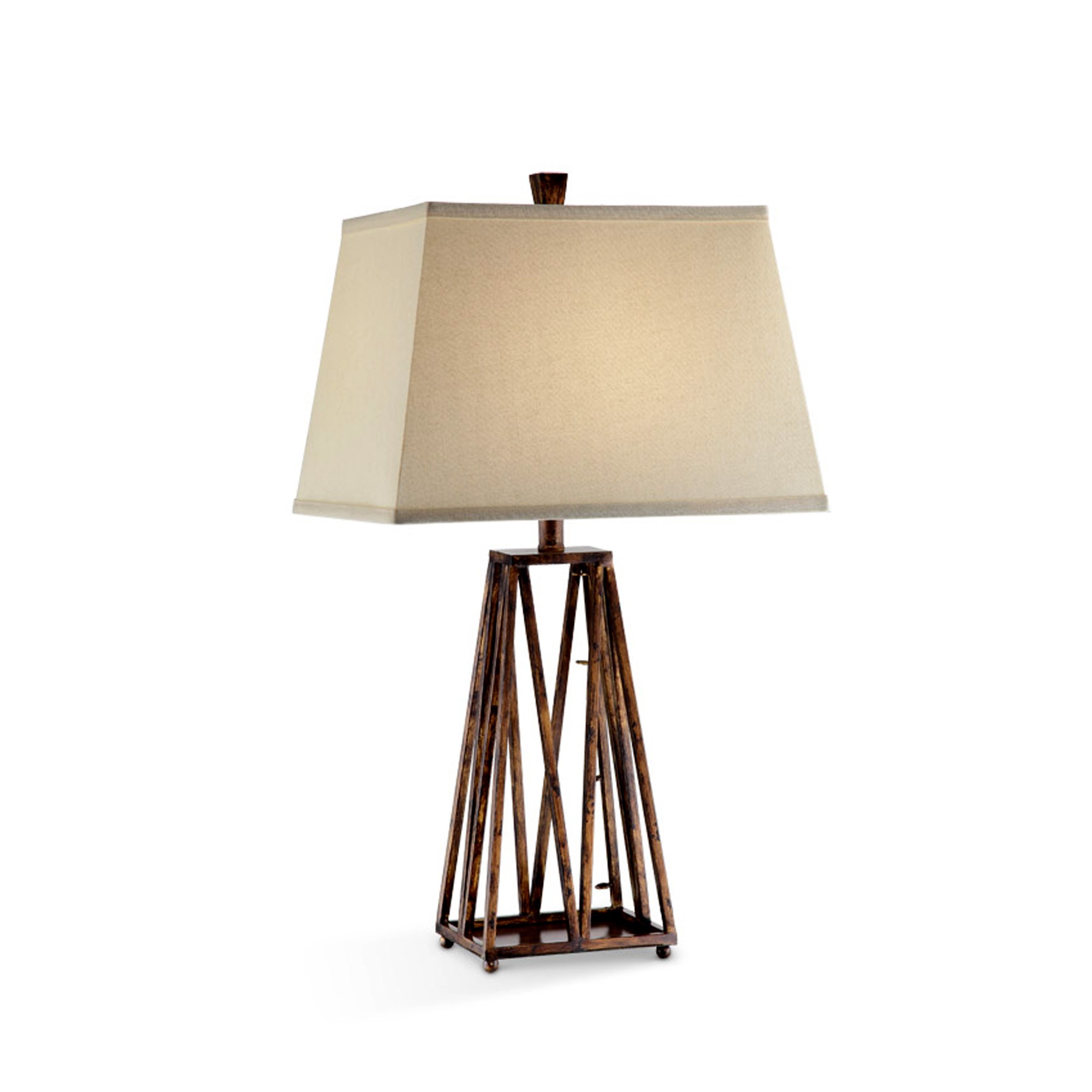 Minimalist Wooden Lamp with Cream Fabric Shade