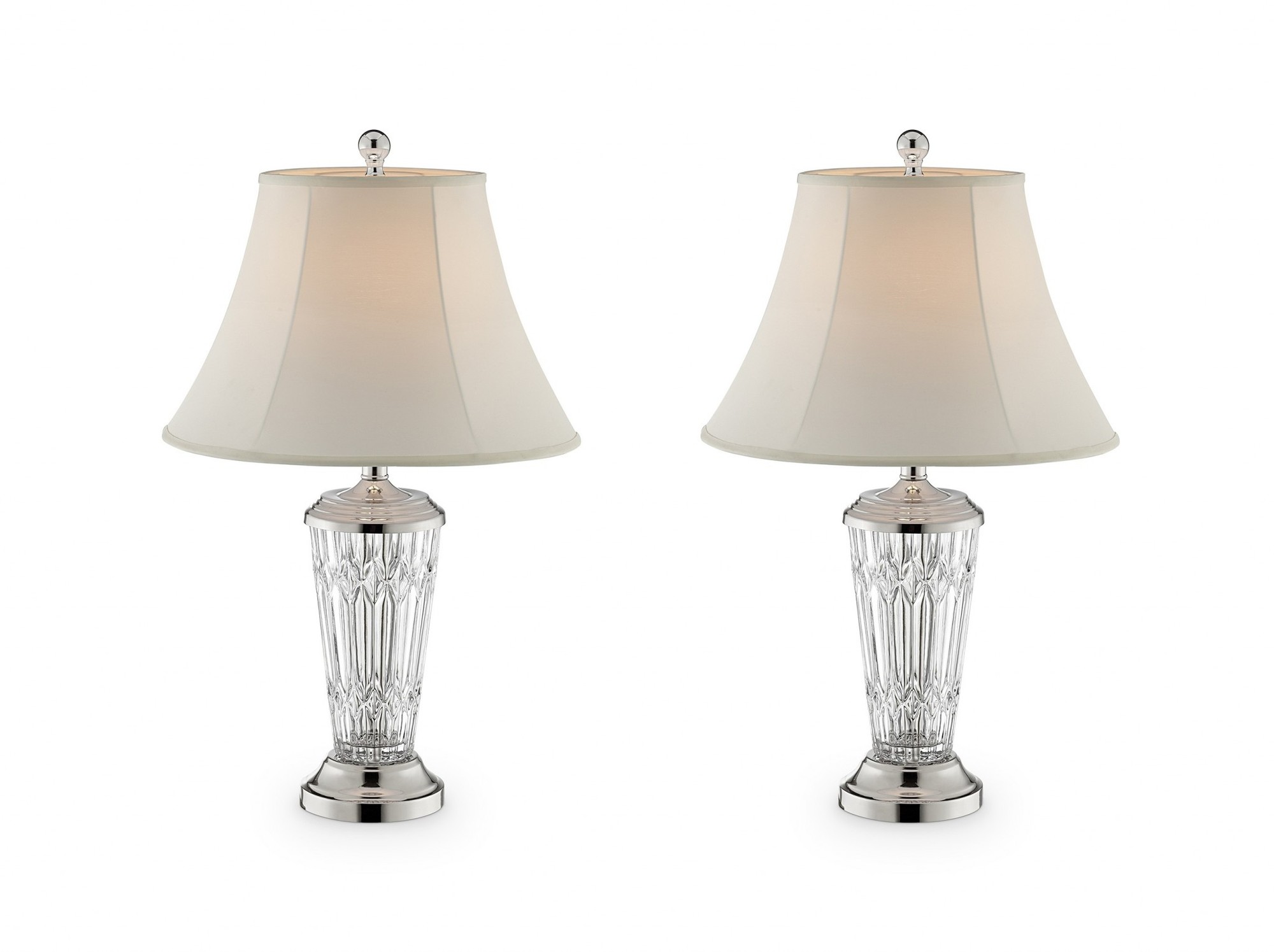 Set of Two Ornamental Glass Table Lamps