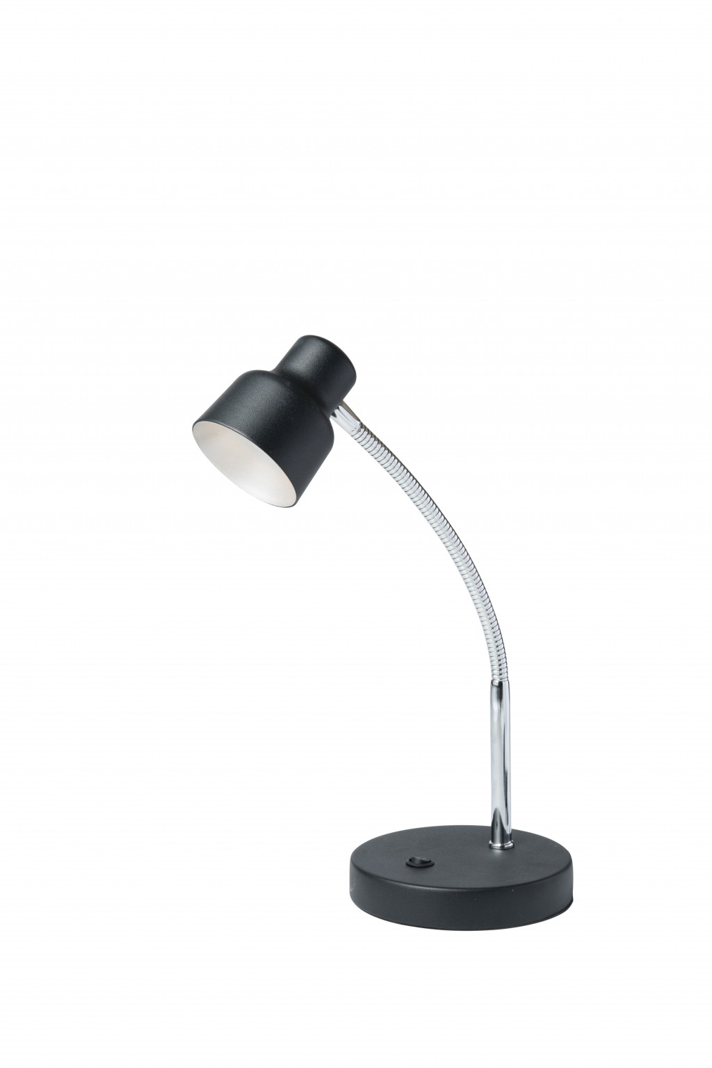 Black and Silver Metal Gooseneck Desk Lamp