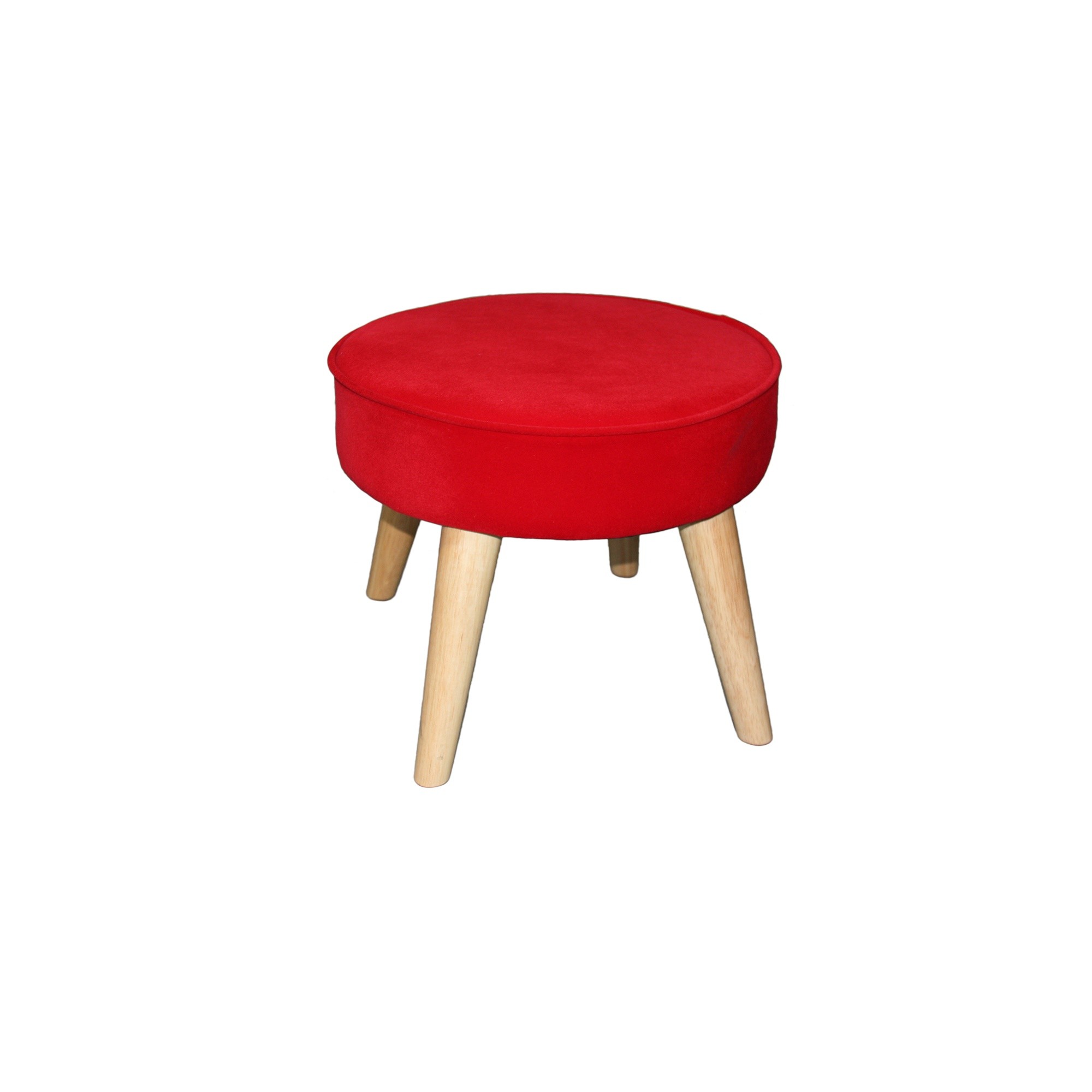 Useful Red Suede Foot Stool