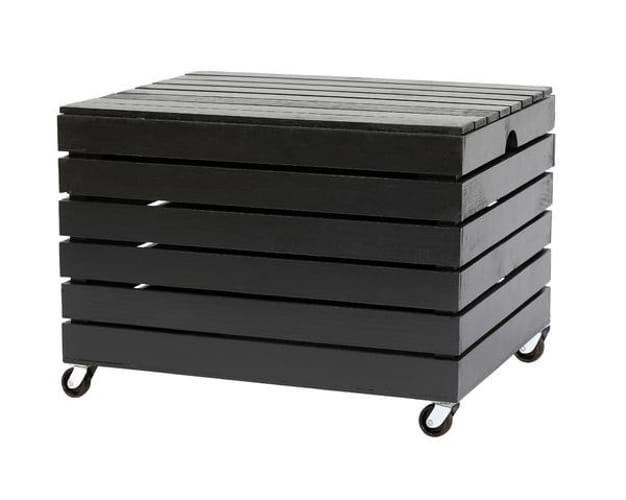 18" Chic Black Crate Rolling File Cabinet Storage Box