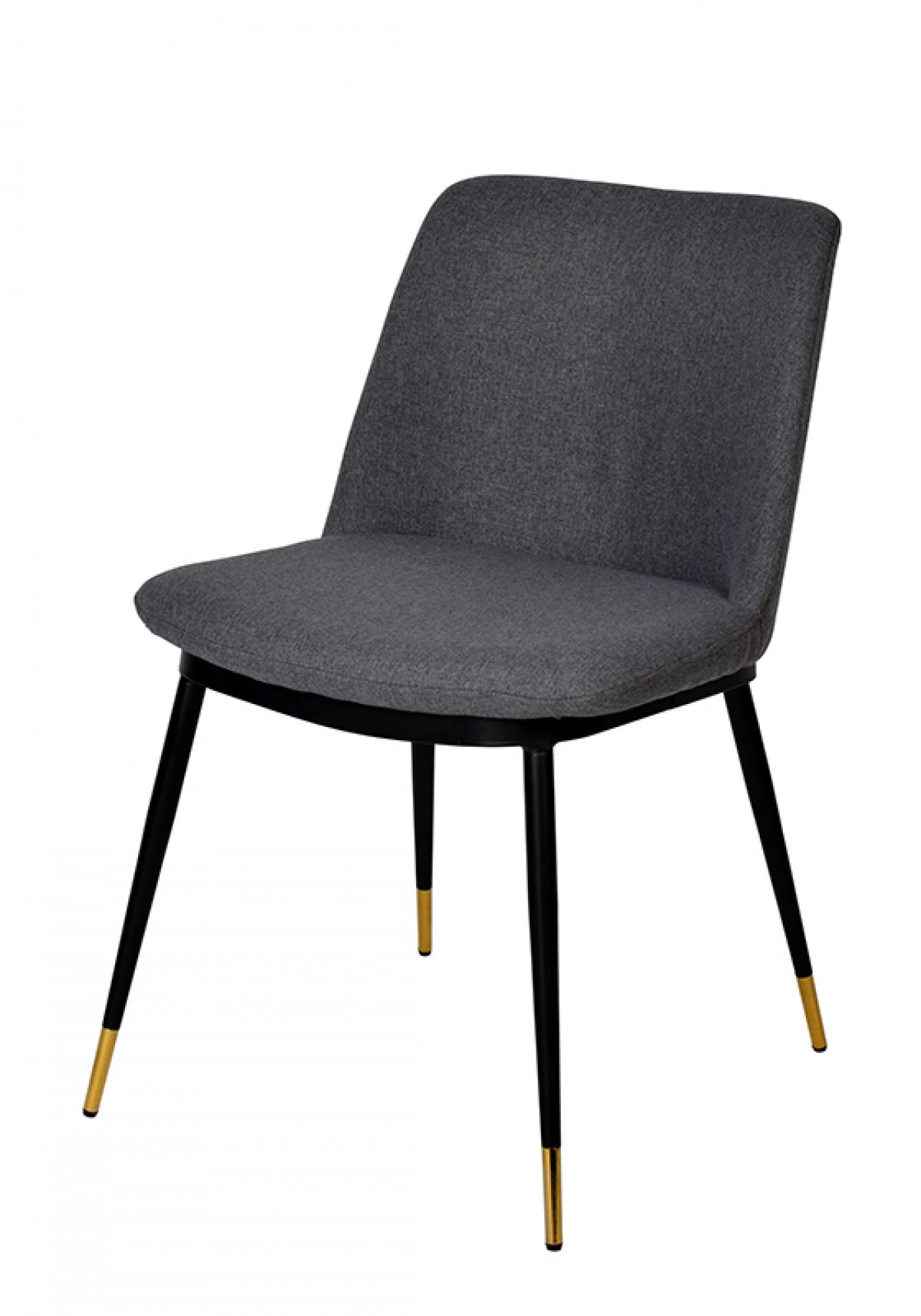 Set of Two Gray Black Dining Chairs