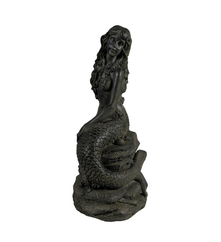 20" Relaxing Mermaid Indoor Outdoor Statue