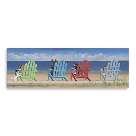 60" Dogs at the Beach Canvas Wall Art