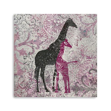 40" Exotic Pink Giraffes Canvas Wall Art