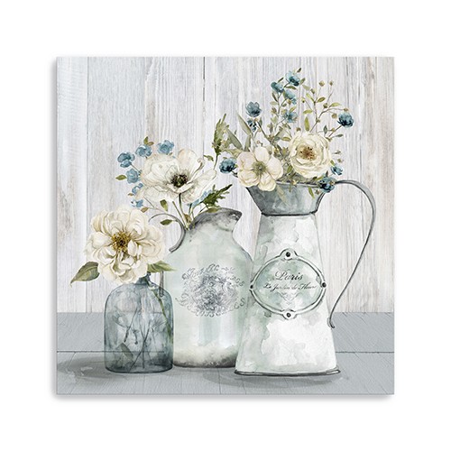 30" Rustic Flowers Canvas Wall Art