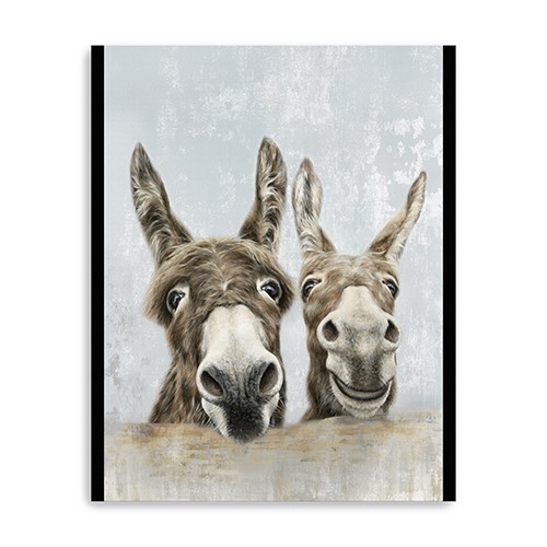 32" Cute Donkeys Canvas Wal Art